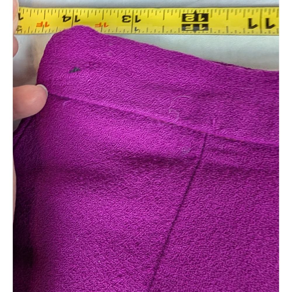Tahari Vintage Magenta 100% Wool Pencil Skirt Made in USA Size 12 Purple - Picture 9 of 15